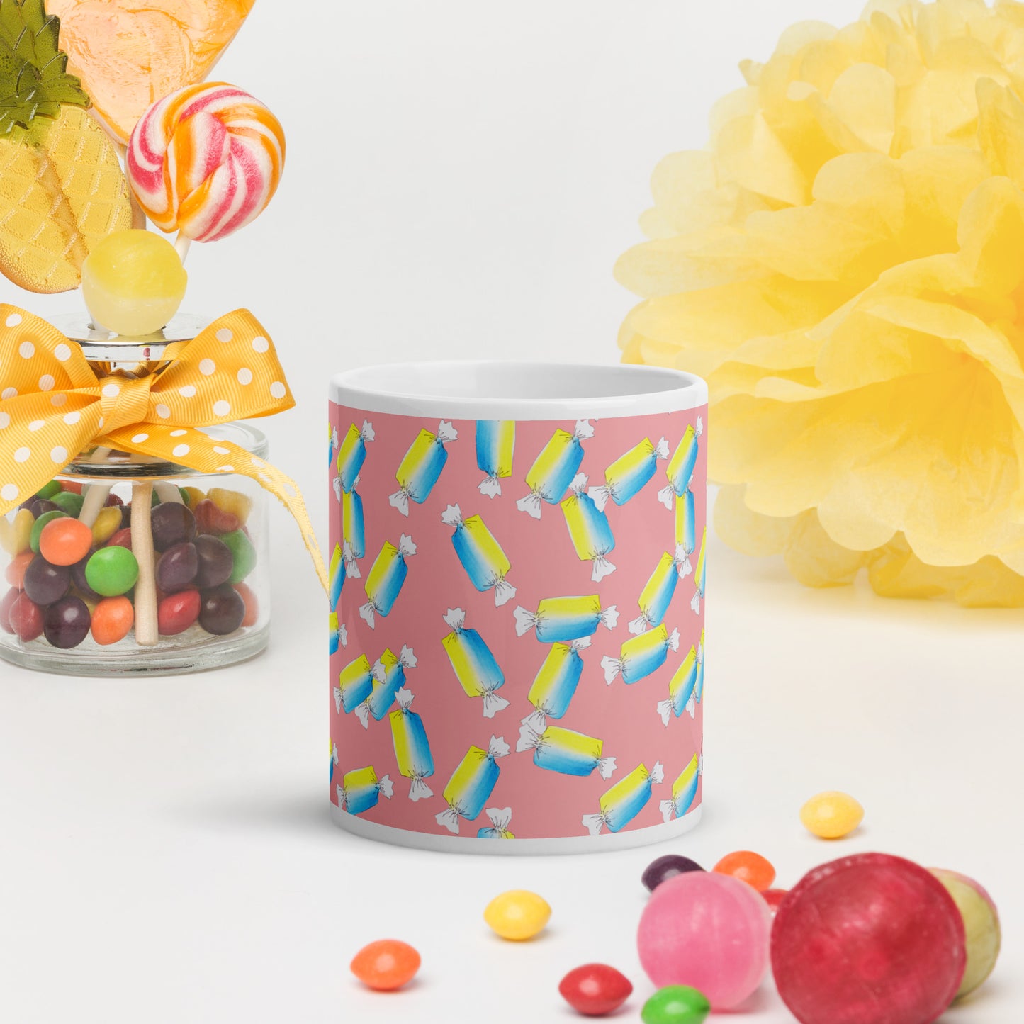 Mug Blanc Brillant "Les bonbons"