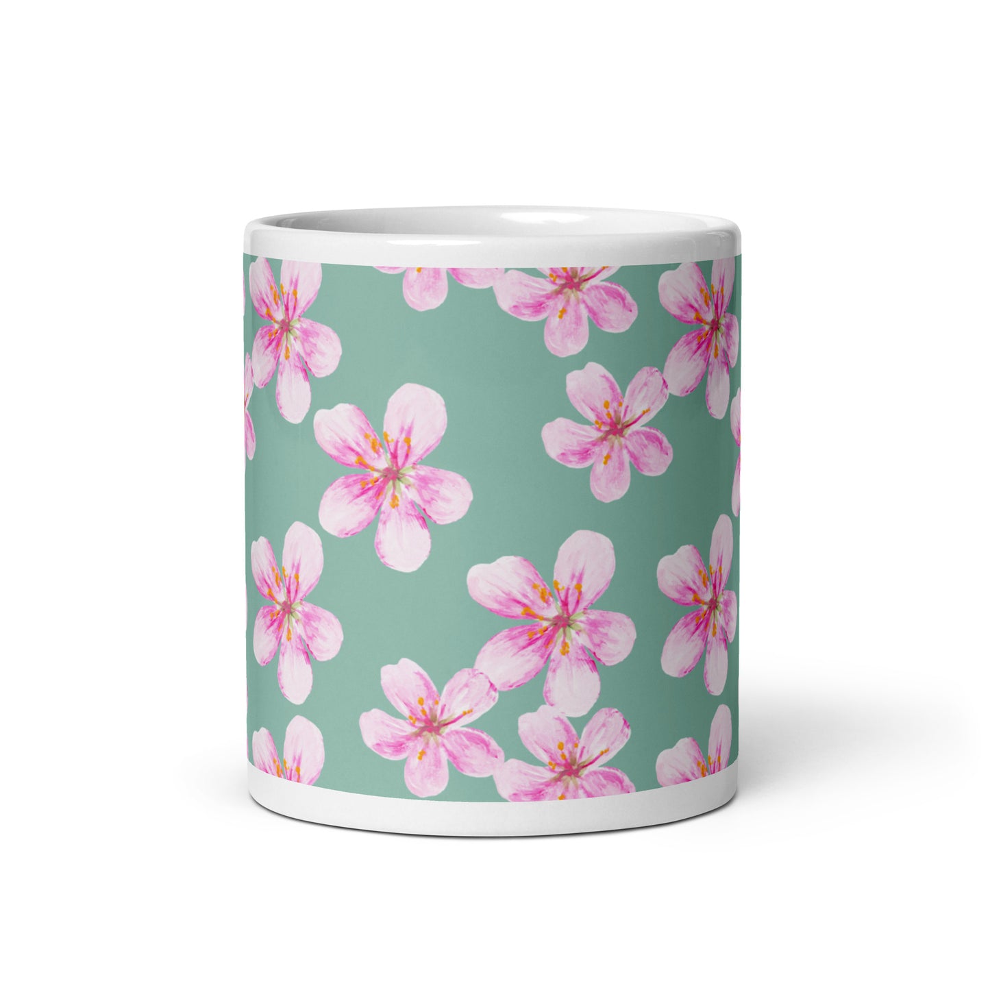 Mug Blanc Brillant "Petites Fleurs"