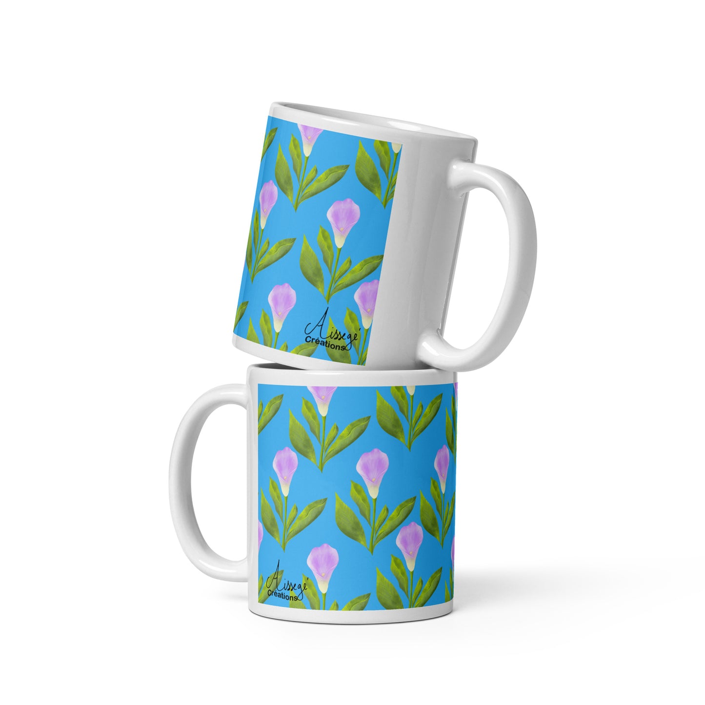 Mug Blanc Brillant "Arums"