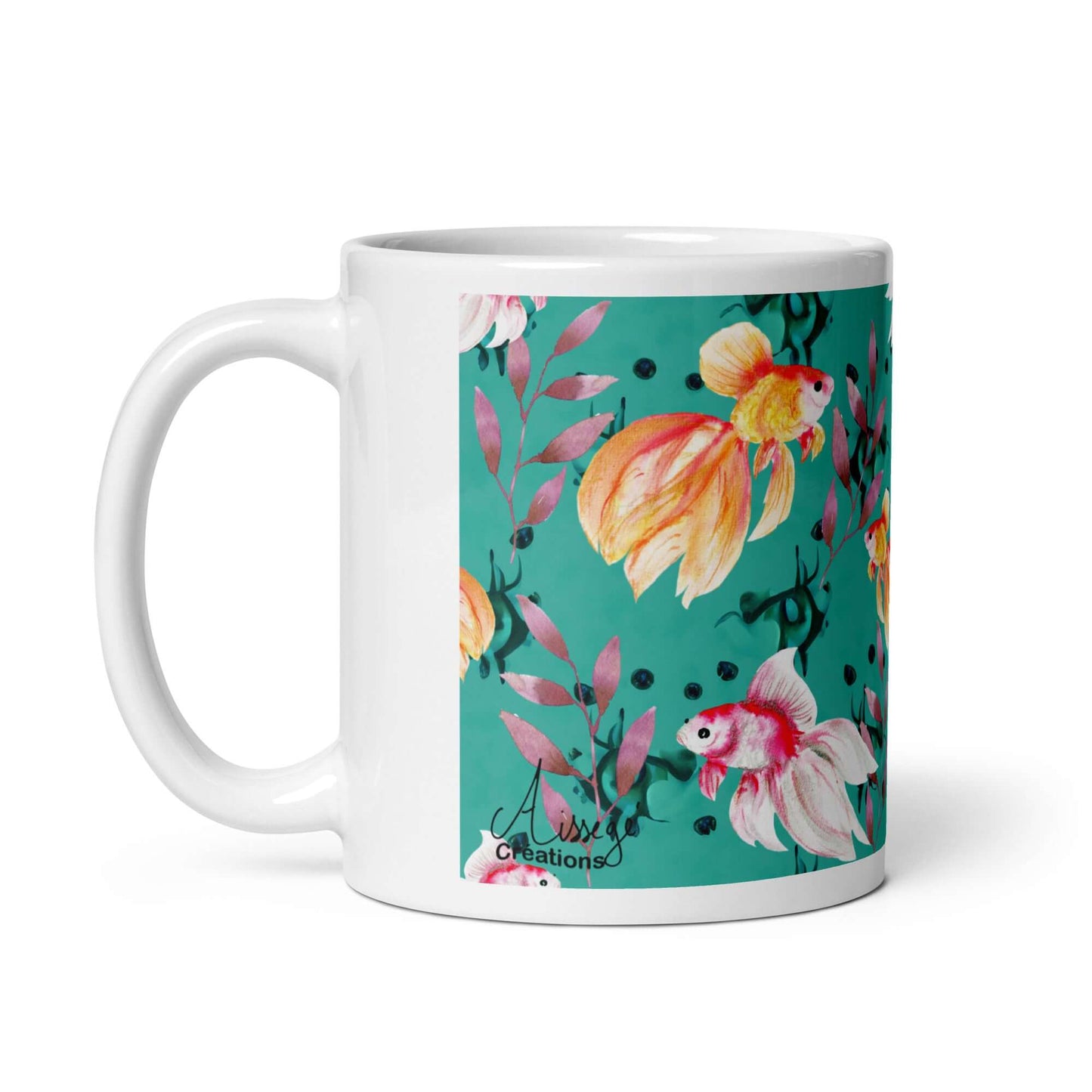 Mug Blanc Brillant "Poissons voile"