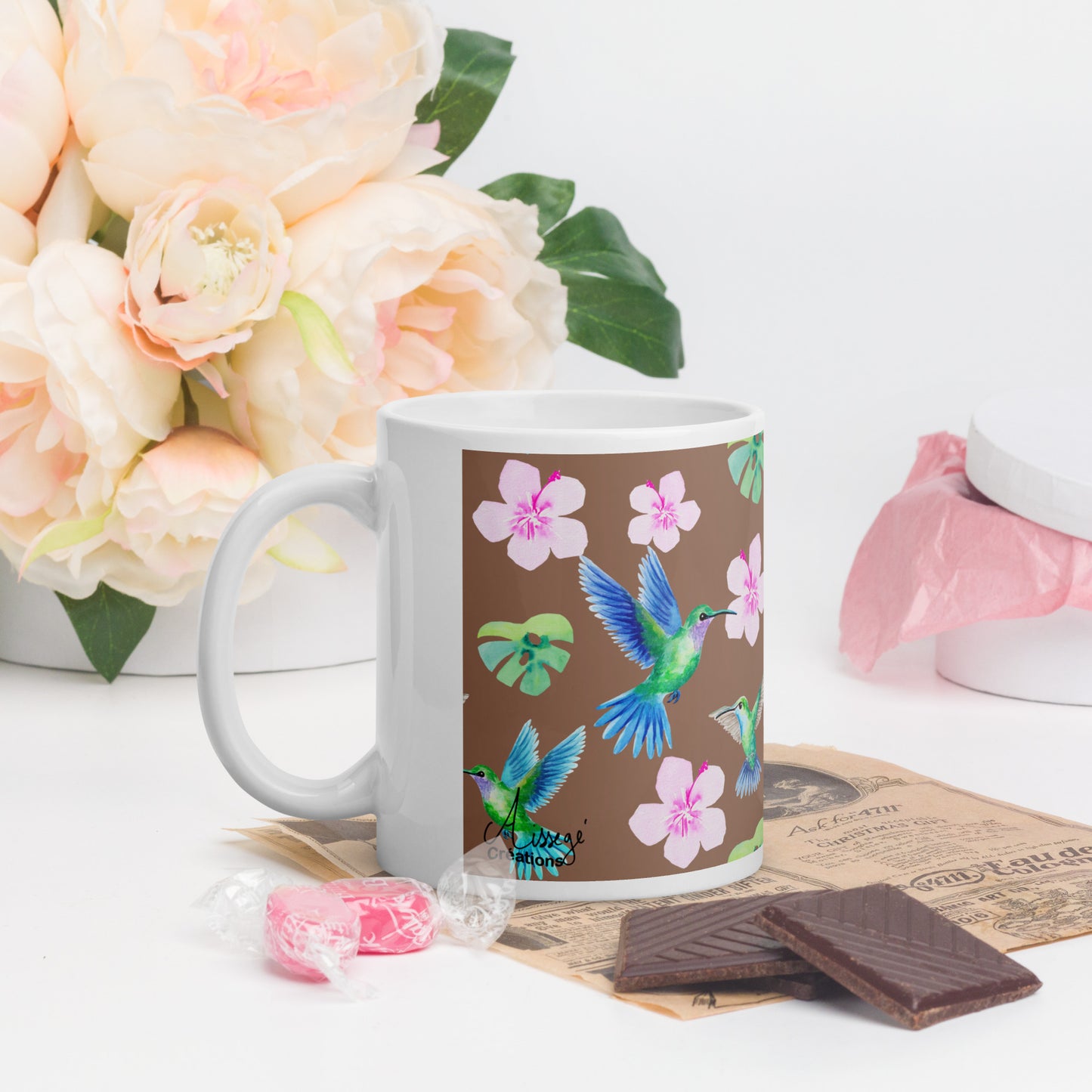 Mug Blanc Brillant "Colibris 2"