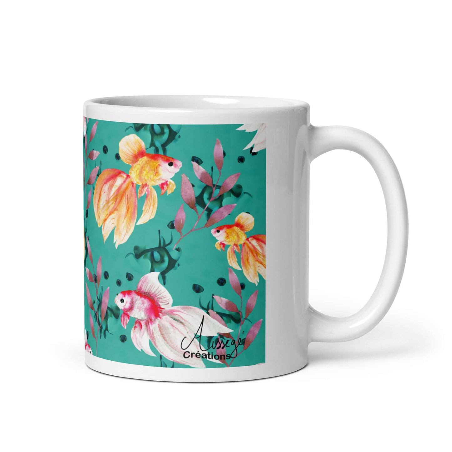 Mug Blanc Brillant "Poissons voile"