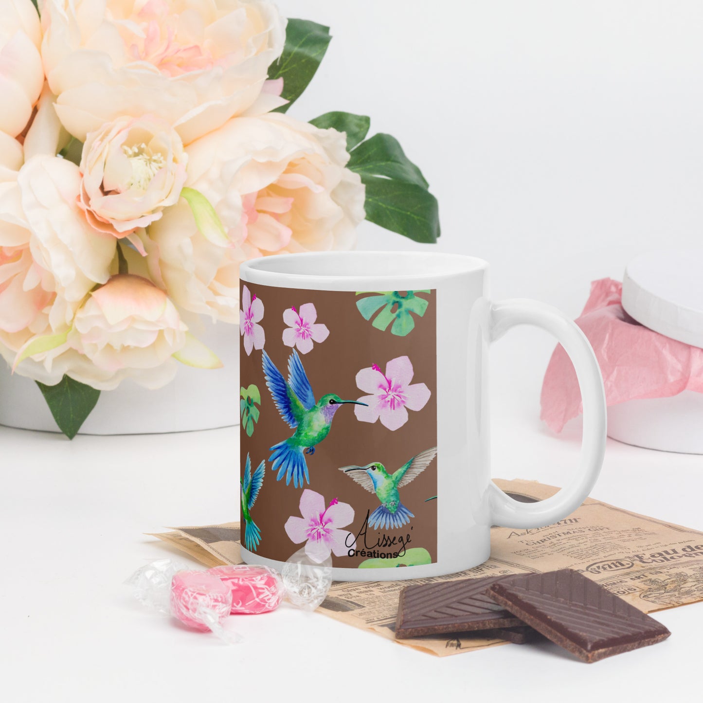 Mug Blanc Brillant "Colibris 2"