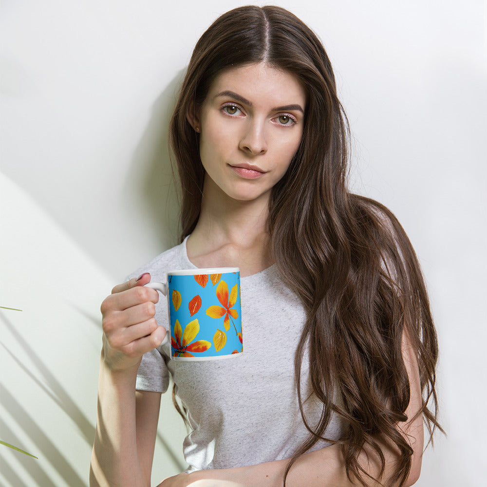 Mug Blanc Brillant "Automne"