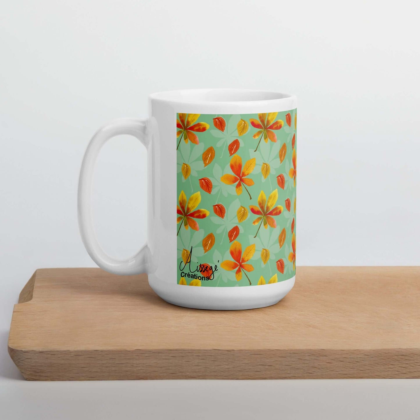 Glossy White Mug "Autumn"