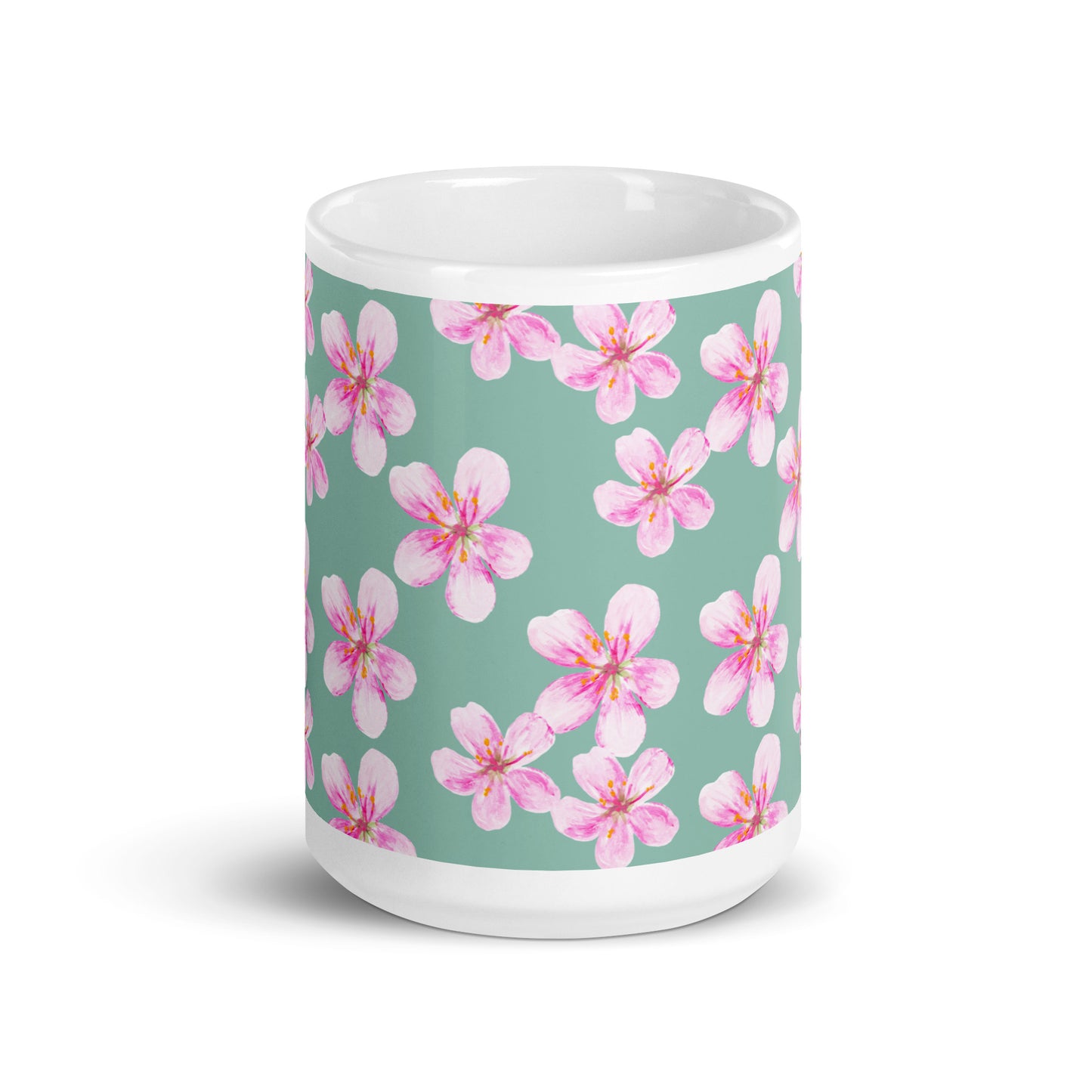 Mug Blanc Brillant "Petites Fleurs"