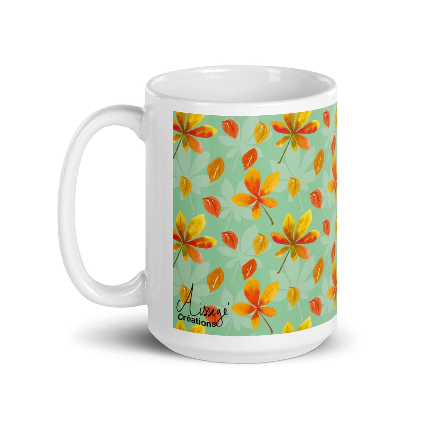 Glossy White Mug "Autumn"