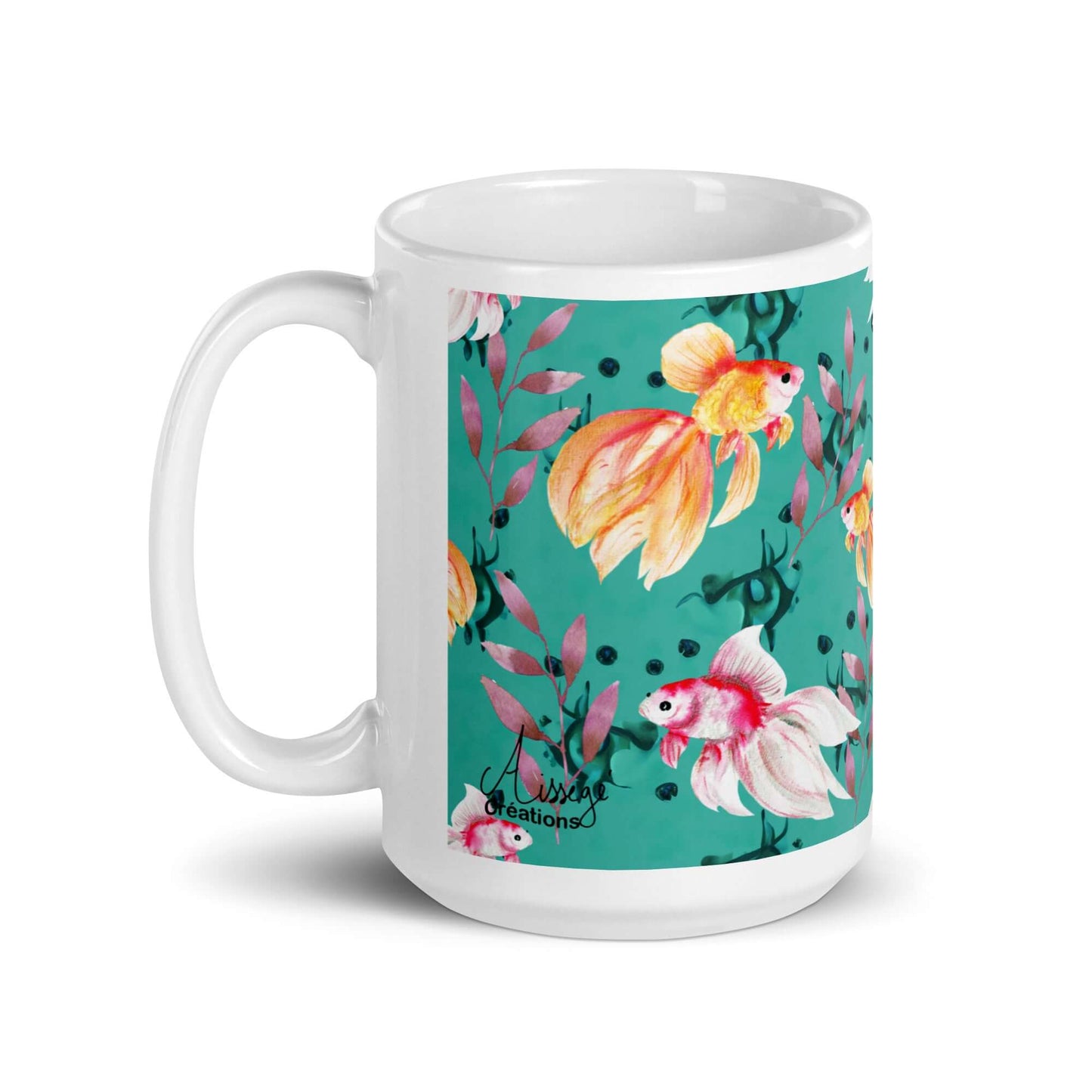 Mug Blanc Brillant "Poissons voile"