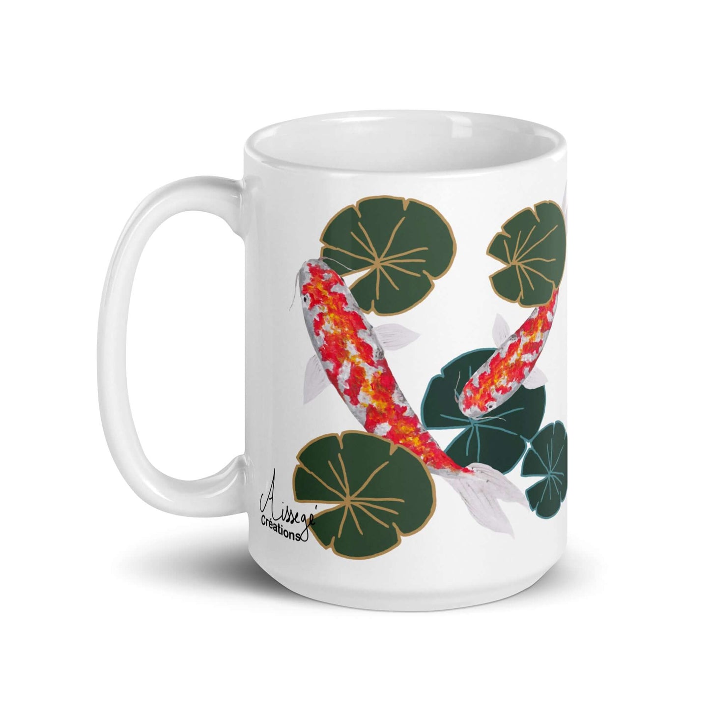 Glossy White Mug "Koi Carp"