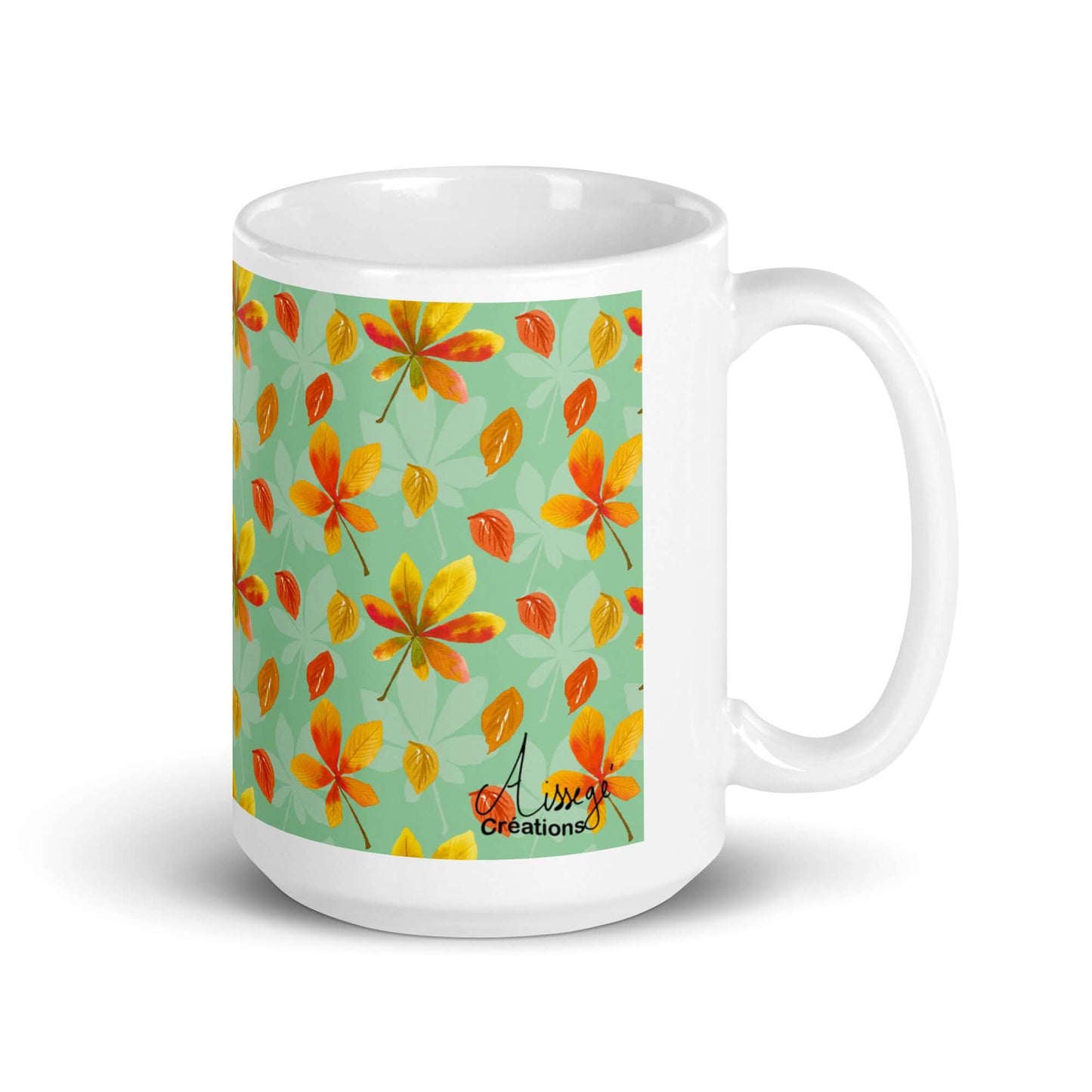 Glossy White Mug "Autumn"