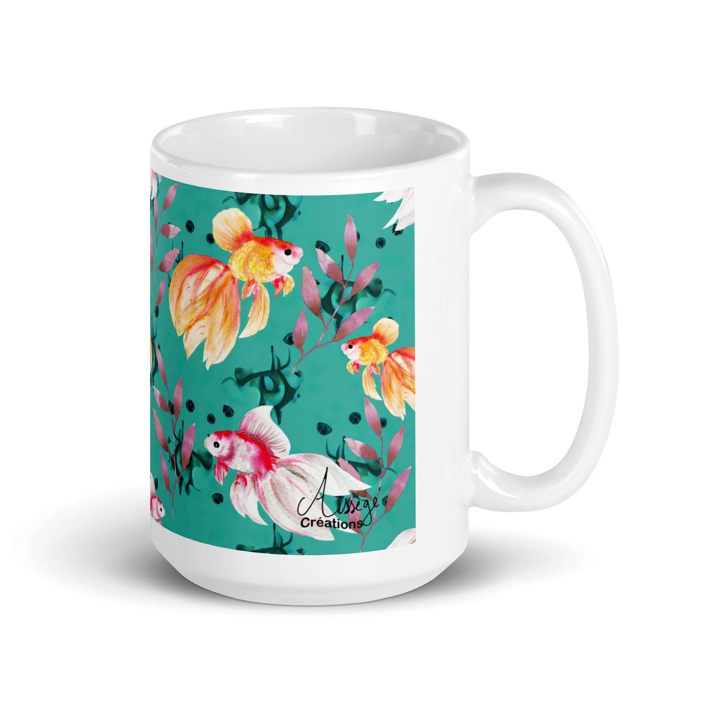 Mug Blanc Brillant "Poissons voile"