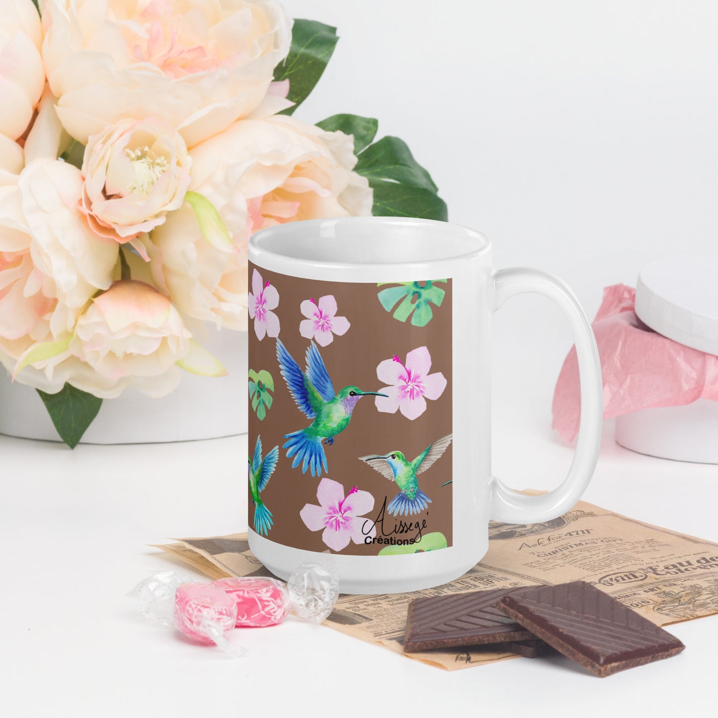 Mug Blanc Brillant "Colibris 2"