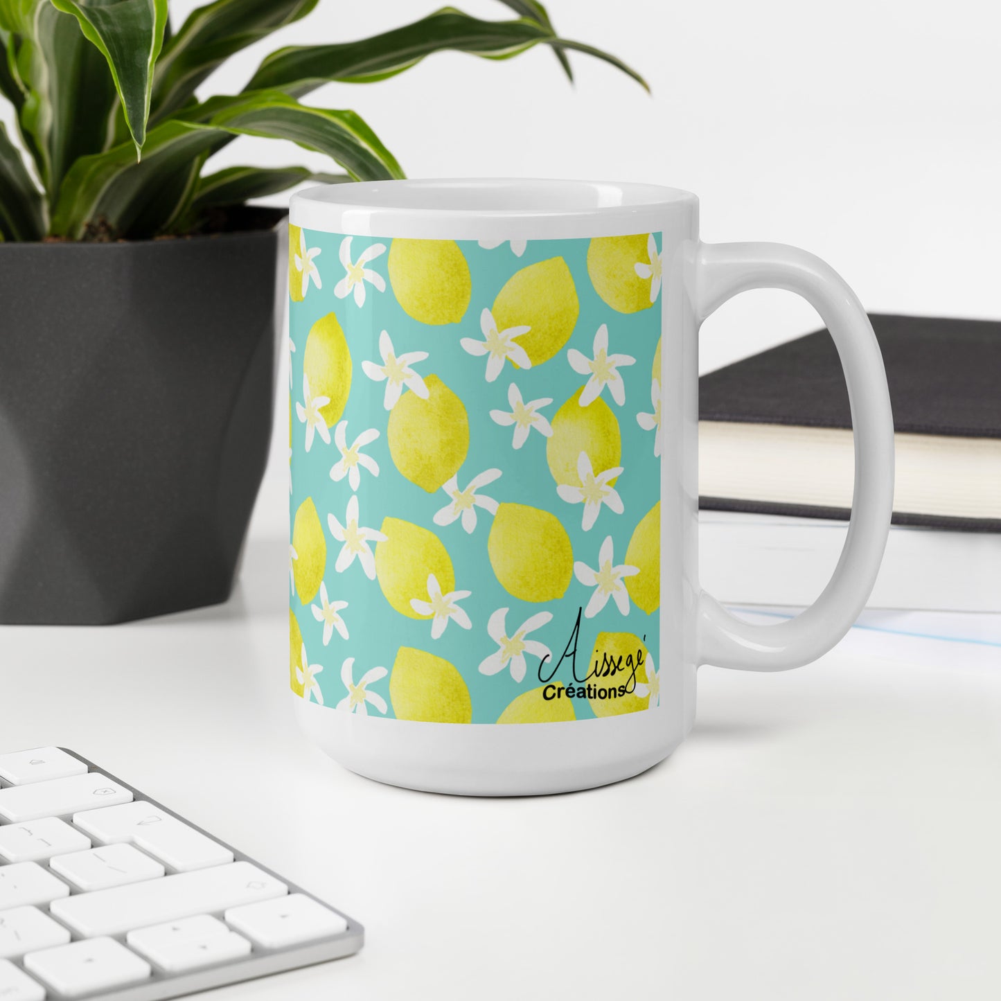 Mug Blanc Brillant "Citrons"