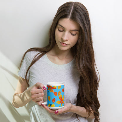 Mug Blanc Brillant "Automne"