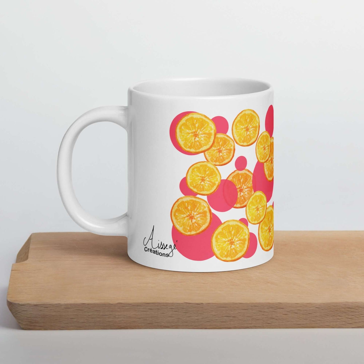 Mug Blanc Brillant " Oranges acidulées"