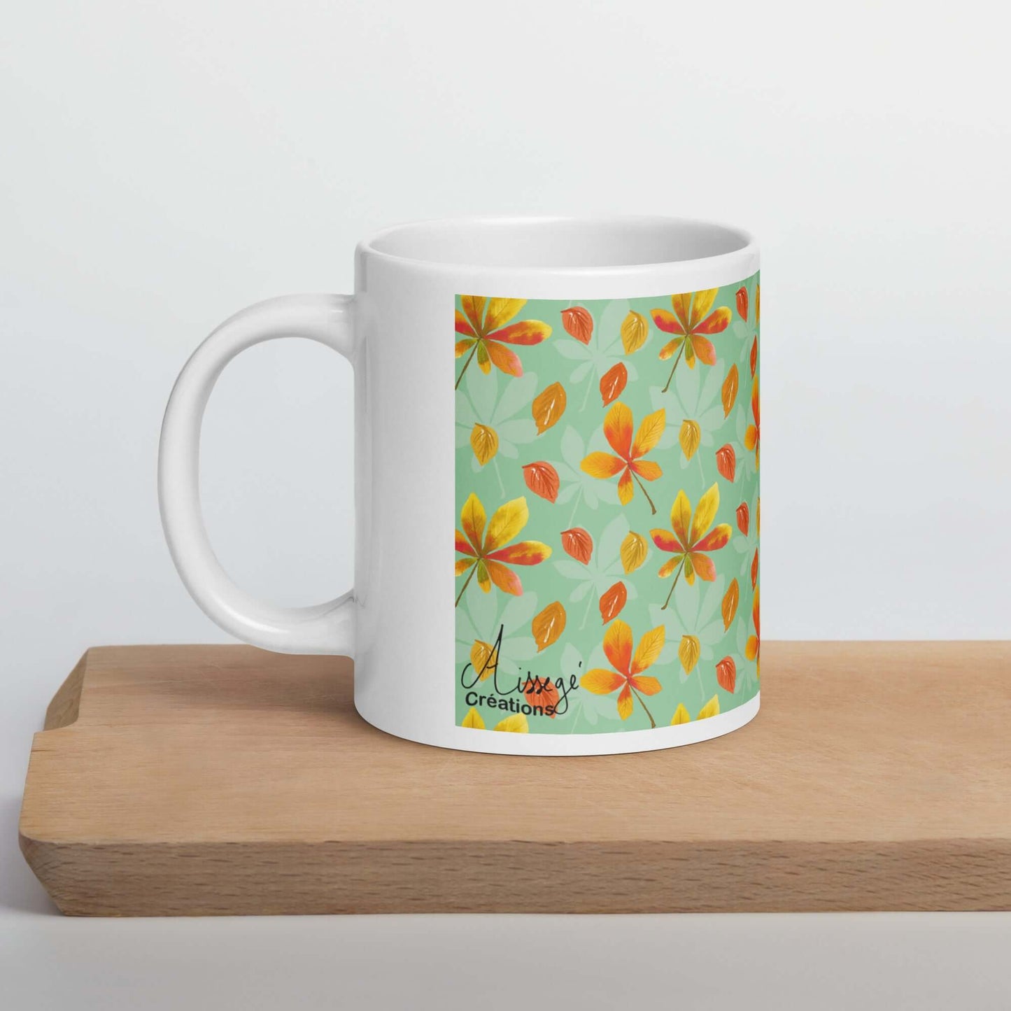 Glossy White Mug "Autumn"