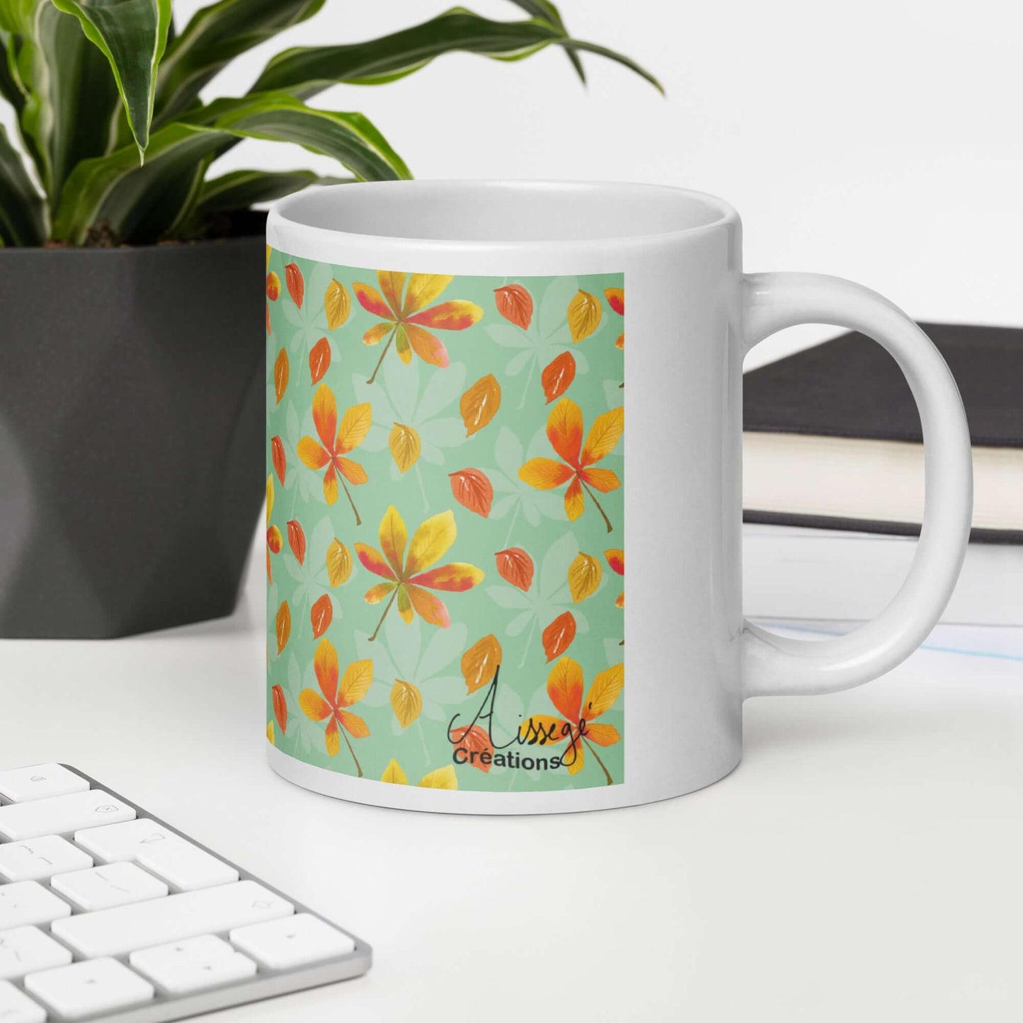 Mug Blanc Brillant "Automne"